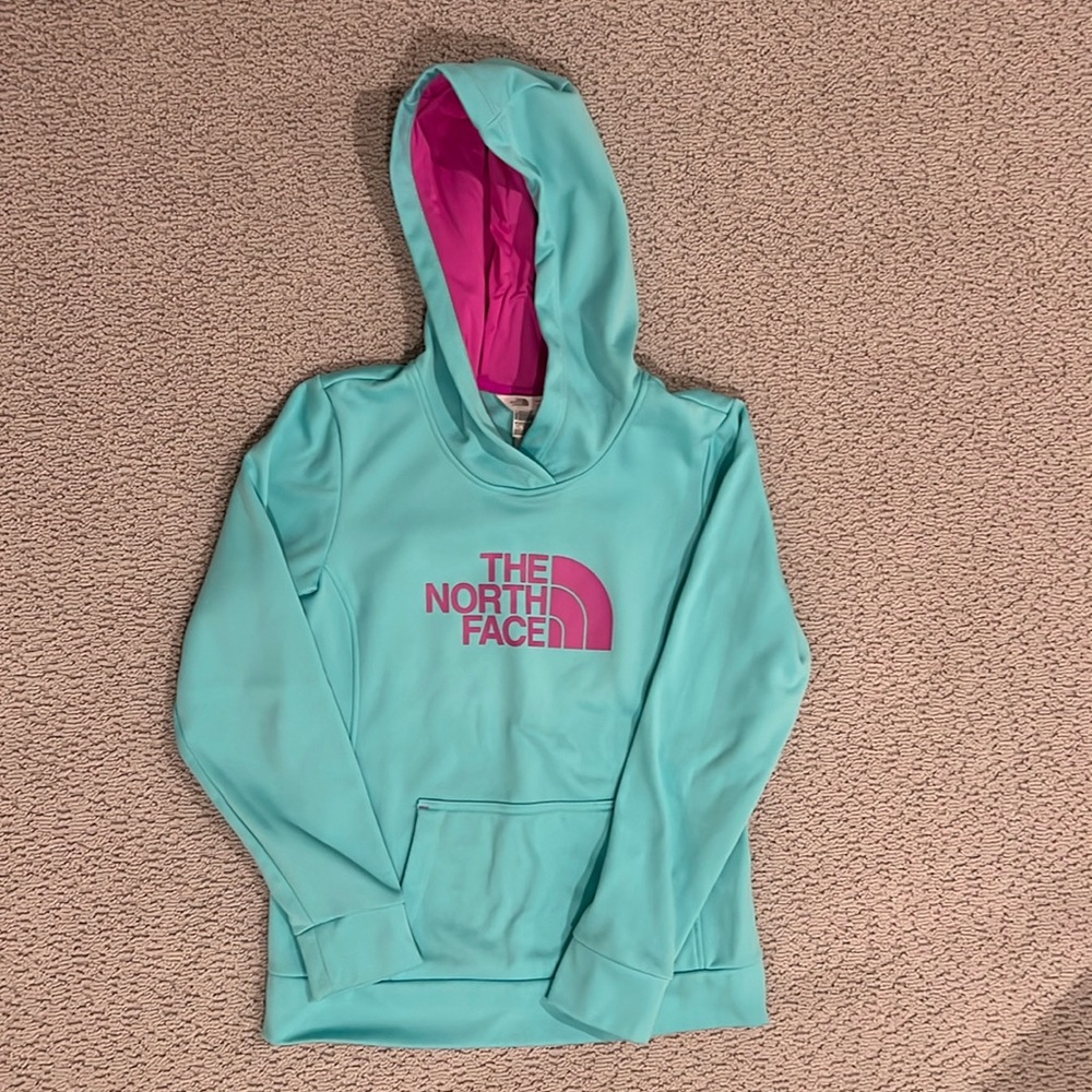 The North Face Women’s Turquoise & Pink Hoodie Sweatshirt